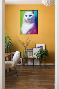 Thumbnail for White Cat with Rainbow Fur